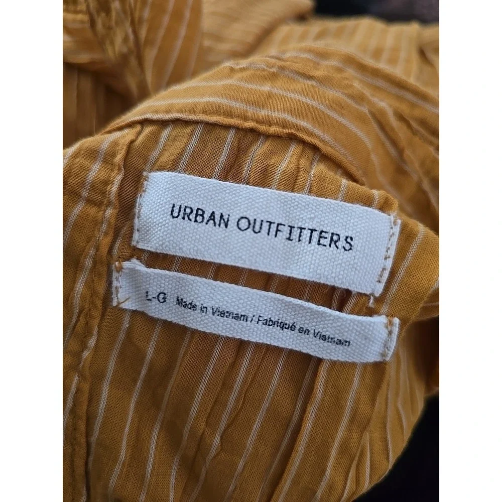 Urban Outfitters Dress SZ L Kennedy Cover UP Sun‎ Cotton Tunic Shirt Yellow #435 - Picture 13 of 13